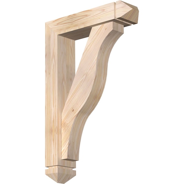 Ekena Millwork Funston Arts and Crafts Smooth Bracket w/ Offset Brace, Douglas Fir, 5 1/2"W x 22"D x 34"H BKT0604X22X34FST03SDF - main